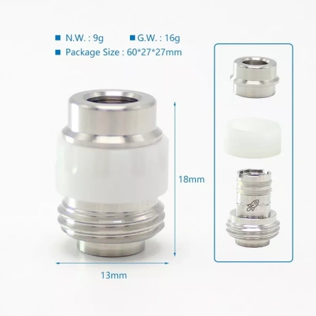 SXK Mission Booster Drip-Tip for BB (SS+Black) фото 2