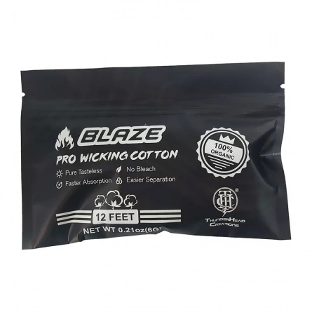 Органический хлопок (вата) Blaze Pro Wicking Cotton 12 Feet (3.5mBag - 6g) фото 1